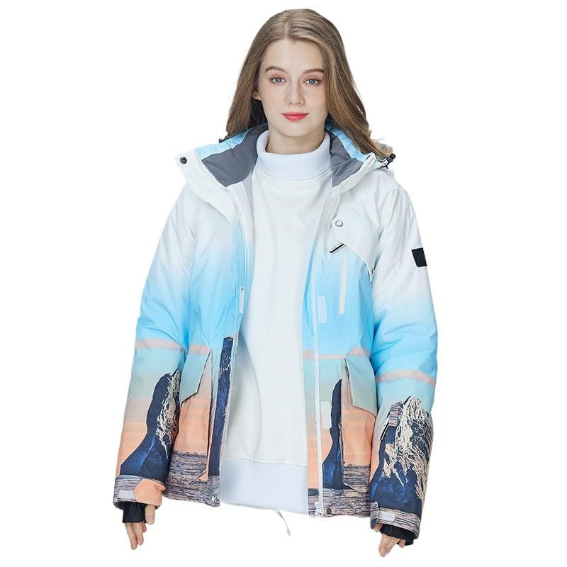 Jaqueta De Neve Férfi és Női Téli Szélálló Vízálló Meleg Vastag Anorák Furnér Double Board Snowboard Kabátok