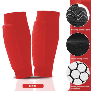 1Pcs Soccer Shin Guards Shin Pads για Παιδιά, Νέοι Ενήλικες, μανίκι συμπίεσης γάμπας με κηρήθρα, υποστήριξη για νάρθηκα κνήμης