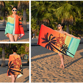 Μικροΐνες Quick Dry Πετσέτα παραλίας Hawaii Tropic Coconut Trees Πολύχρωμη εκτύπωση Swimming Gym Sport Washcloth Καλοκαιρινή κουβέρτα διακοπών