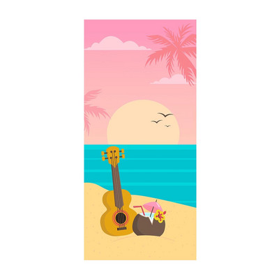 Μικροΐνες Quick Dry Πετσέτα παραλίας Hawaii Tropic Coconut Trees Πολύχρωμη εκτύπωση Swimming Gym Sport Washcloth Καλοκαιρινή κουβέρτα διακοπών