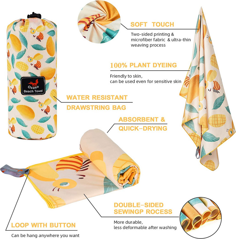 Kerged üliimavad ja kompaktsed kiiresti kuivavad matkarätikud ujumiseks matkamiseks jõusaali joogasse