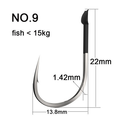 Set udica za ribolov od 10 komada, velike udice od ugljičnog čelika, plosnate udice za pecanje, bodljikave šaranske udice, 35 kg pribor za morski ribolov
