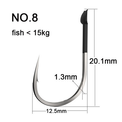 Set udica za ribolov od 10 komada, velike udice od ugljičnog čelika, plosnate udice za pecanje, bodljikave šaranske udice, 35 kg pribor za morski ribolov