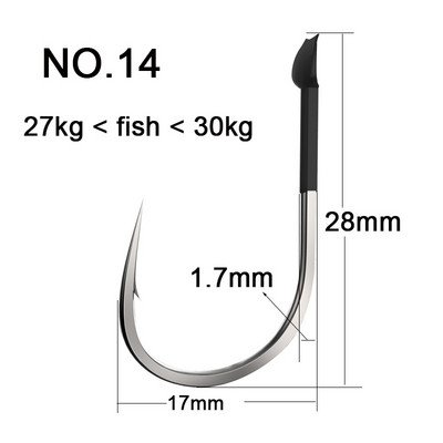 Set udica za ribolov od 10 komada, velike udice od ugljičnog čelika, plosnate udice za pecanje, bodljikave šaranske udice, 35 kg pribor za morski ribolov
