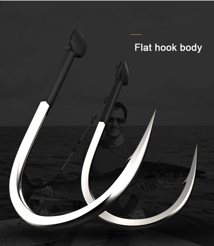 Set udica za ribolov od 10 komada, velike udice od ugljičnog čelika, plosnate udice za pecanje, bodljikave šaranske udice, 35 kg pribor za morski ribolov