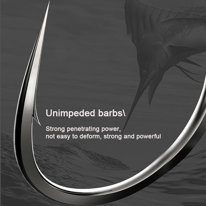 Set udica za ribolov od 10 komada, velike udice od ugljičnog čelika, plosnate udice za pecanje, bodljikave šaranske udice, 35 kg pribor za morski ribolov