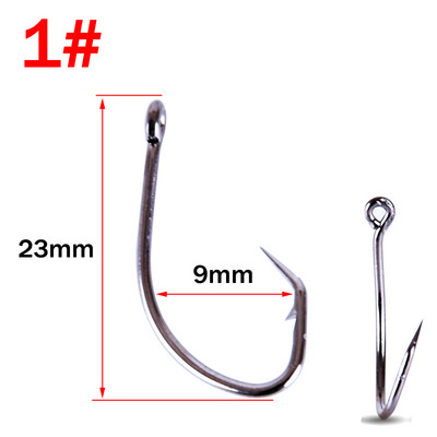 HYBOLAN 50 τμχ Αγκίστρια ψαρέματος υψηλής περιεκτικότητας σε άνθρακα από ανοξείδωτο ατσάλι Offset στραβό στόμα Αγκαθωτό για χελώνες και όλα τα είδη ψαριών Άγκιστρο