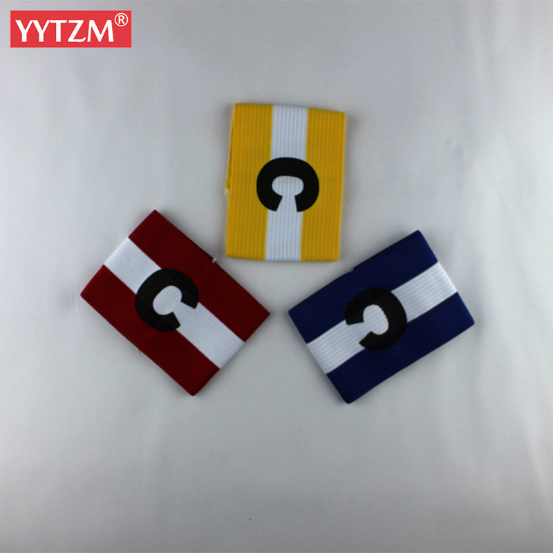 Tugev värviline jalgpallikapteni käepael Professionaalse jalgpalli mängurihmad Paindlik spordikleebi Kapteni käepael 12 värvi C-märk