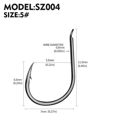 Sunlure 100 kom/kutija Iseama Udice 3#-15# Jednostruke udice Visokokvalitetne udice za ribolov Crne boje Jednostruke velike udice Visokostruke udice
