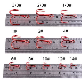 10 бр./лот Червени 2/4/6/8/10# Риболовни куки Високовъглеродна стомана Висока кука Кръгъл извит Високи за соленоводен бас риболовни принадлежности Pesca