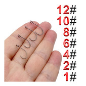 50Pcs 8001# γάντζος δελεασμού μεγάλος γάντζος ματιών Λεπτές λωρίδες γάντζος πούλιες Διαχείριση και πληρωμή Στόμα αλόγων IOU γάντζος ψαριού μανταρίνι