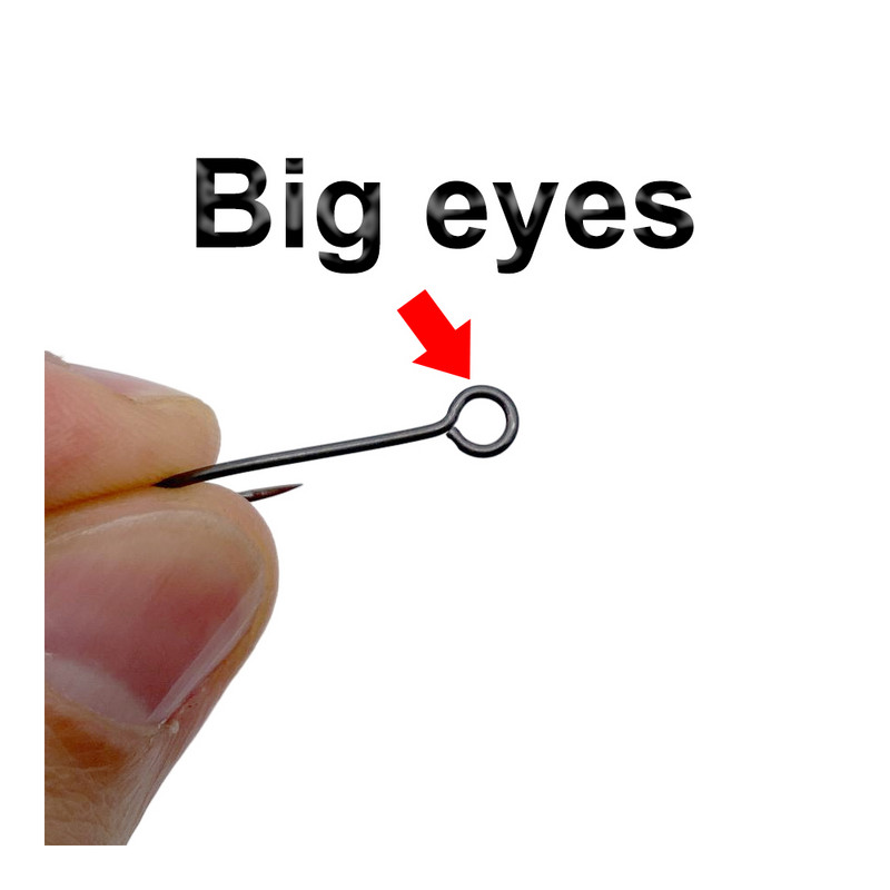 50Pcs 8001# γάντζος δελεασμού μεγάλος γάντζος ματιών Λεπτές λωρίδες γάντζος πούλιες Διαχείριση και πληρωμή Στόμα αλόγων IOU γάντζος ψαριού μανταρίνι