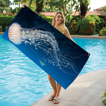 Πετσέτες θαλάσσης από μικροΐνες Εξαιρετικά ελαφριές μπλε πετσέτες μπάνιου Αδιάβροχες κουβέρτες παραλίας Giant Floats Beach Πισίνες για παιδιά