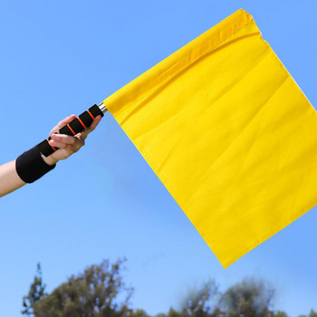 1бр футболен съдийски флаг червен бял жълт жълт син зелен футболен тренировъчен команден флаг състезателен сигнален флаг съдийски консумативи