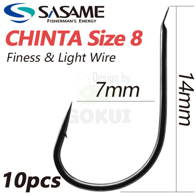 SASAME Chinta Finess õngekonks kõrge süsinikusisaldusega terasest Jaapani originaal kalakonks, okastraat, peen varre lapik kalastustarvikud