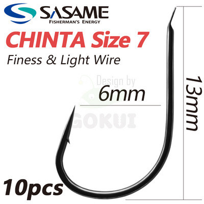 SASAME Chinta Finess õngekonks kõrge süsinikusisaldusega terasest Jaapani originaal kalakonks, okastraat, peen varre lapik kalastustarvikud