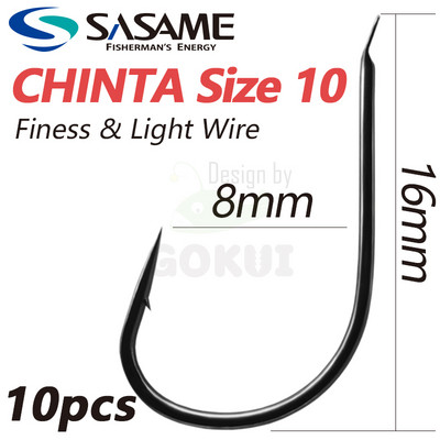 SASAME Chinta Finess õngekonks kõrge süsinikusisaldusega terasest Jaapani originaal kalakonks, okastraat, peen varre lapik kalastustarvikud