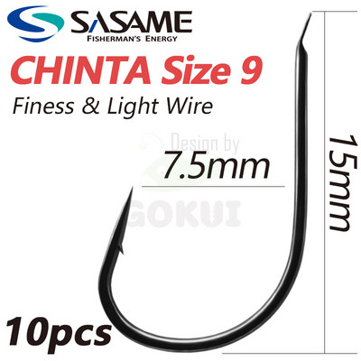 SASAME Chinta Finess õngekonks kõrge süsinikusisaldusega terasest Jaapani originaal kalakonks, okastraat, peen varre lapik kalastustarvikud