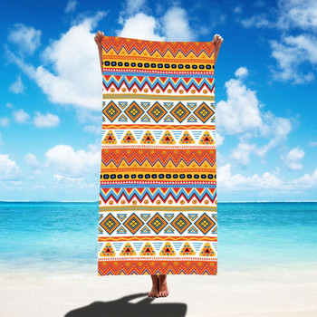 Плажна кърпа Ярки цветове против избледняване 150x75cm Голяма абсорбираща плажна кърпа Одеяло Микрофибърна кърпа за къмпинг Ежедневна употреба