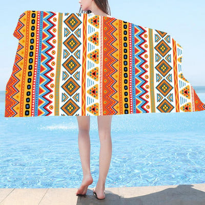 Плажна кърпа Ярки цветове против избледняване 150x75cm Голяма абсорбираща плажна кърпа Одеяло Микрофибърна кърпа за къмпинг Ежедневна употреба