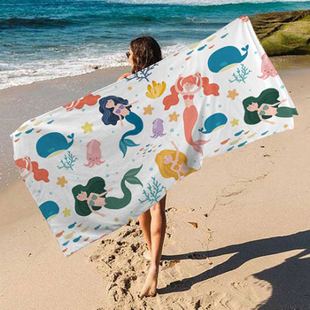 Микрофибърно одеяло за плажна кърпа за басейн Супер абсорбираща лека кърпа за плувци Хавлиена кърпа без пясък Плажни кърпи за плуване в басейн