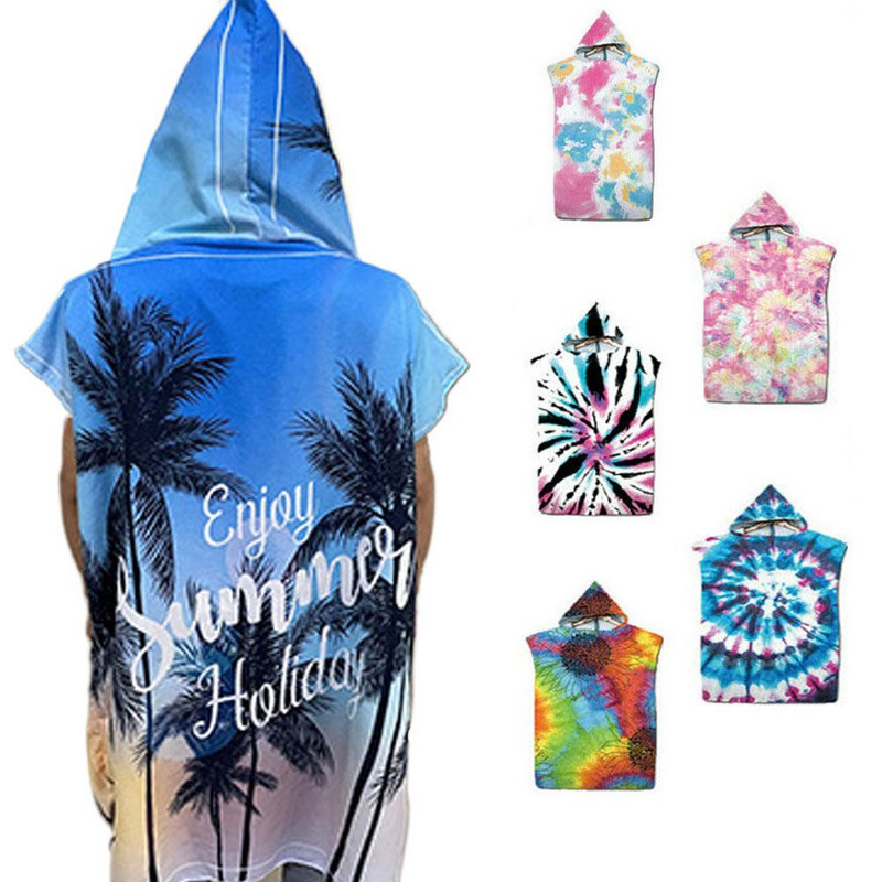 Plaunamas greitai džiūstantis vonios rankšluostis su gobtuvu, pončo chalato rankšluostis suaugusiems paplūdimio rankšluosčių keitimui.