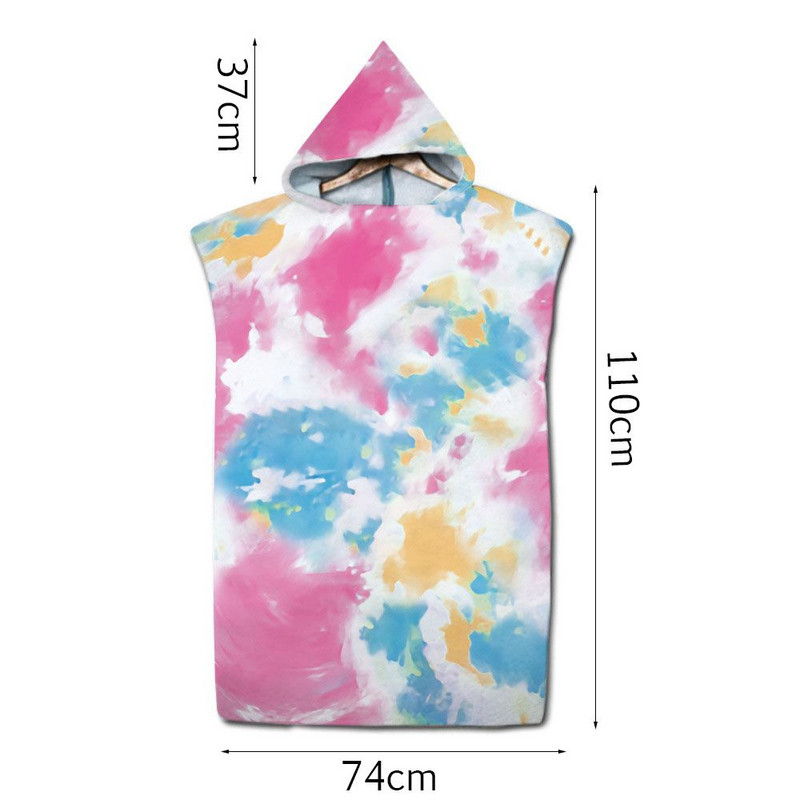 Plaunamas greitai džiūstantis vonios rankšluostis su gobtuvu, pončo chalato rankšluostis suaugusiems paplūdimio rankšluosčių keitimui.