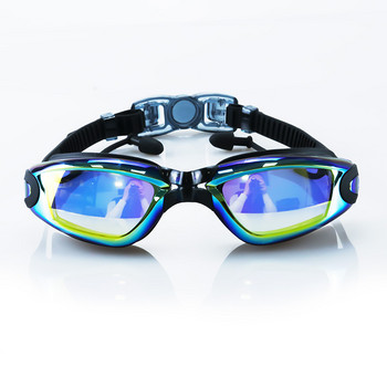 Очила за плуване за възрастни с тапи за уши Щипка за нос против замъгляване UV защита Водоустойчиви силиконови очила за плуване очки для плавания