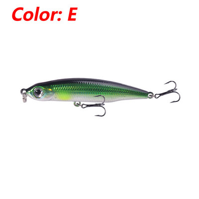 1 tk vibreeriv uppuv pliiats 6,3 cm 6g võnkuva plastist kunstlik kõva sööt 10# konksuga Bass Pike Tackle jaoks