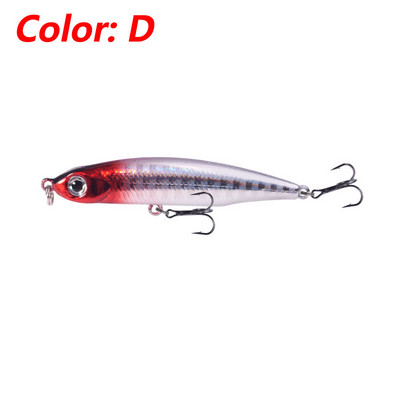 1 tk vibreeriv uppuv pliiats 6,3 cm 6g võnkuva plastist kunstlik kõva sööt 10# konksuga Bass Pike Tackle jaoks