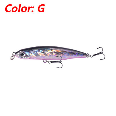 1 tk vibreeriv uppuv pliiats 6,3 cm 6g võnkuva plastist kunstlik kõva sööt 10# konksuga Bass Pike Tackle jaoks