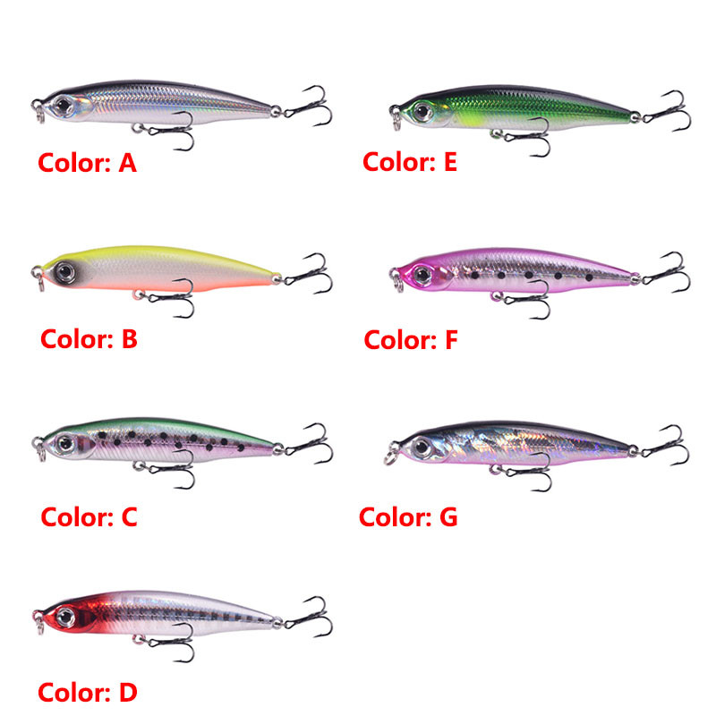 1 tk vibreeriv uppuv pliiats 6,3 cm 6g võnkuva plastist kunstlik kõva sööt 10# konksuga Bass Pike Tackle jaoks