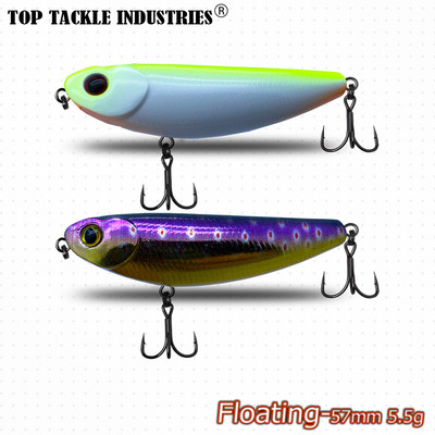 Topwater peldošie zīmuļu vobleri 5g 10g 15g makšķerēšanas mānekļi Bass Surface Stickbait mākslīgās pastaigu ēsmas velcēšanas Pesca 50