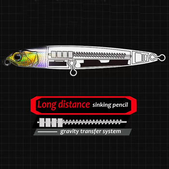 Потъваща примамка Pencil Bait 10g 14g 18g 24g Воблер Gravity Transfer System Popper Pesca Swimbait Long Cast Minnow Tackle Риболовна примамка