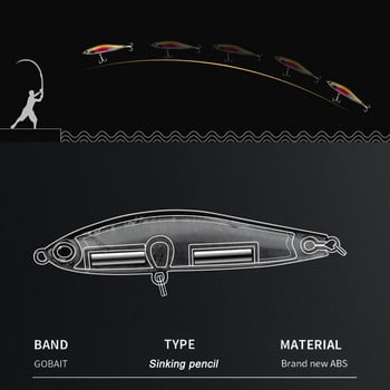 Потъващ молив 12,5 g 24 g Система за тежести за риболовна примамка Jerkbait Силна кука Swimbait Pesca Tackle Cast Deep Minnow Силиконова стръв