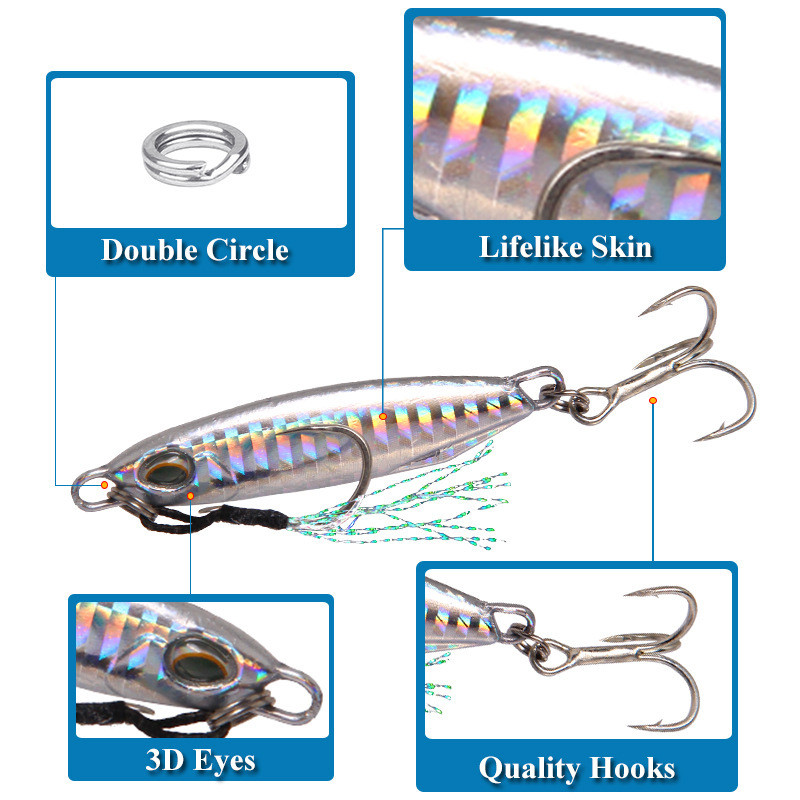 New Metal Sequins Fishing Lure 16g/32g 50mm/65mm Crankbait Jig Shads Spoon Artificial Baits Wobbler Rotating Bait Sea Lure Pesca