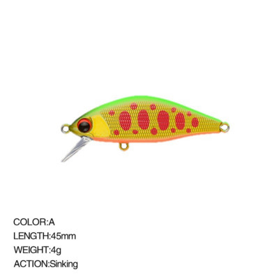 1 buc. Momeală de pescuit dur de înaltă calitate, cu design japonez, Pesca Issen, 45 mm, 4 g, momeală de scurgere pentru păstrăv, biban, bas