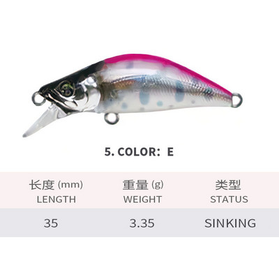 KMRESA 35 mm 3,3 g uppuv Mini Minnow kalapüügiks Jaapani kunstsööt Forell Bass Kalapüügivahendid Isca Pesca Minnow