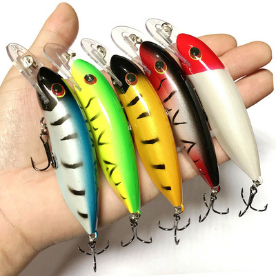 1 бр. Риболовна примамка Minnow 10,5 см 13,4 г Плаваща примамка Твърда изкуствена примамка Щука Лаврак Пъстърва Дълбоководни воблери Риболовни принадлежности