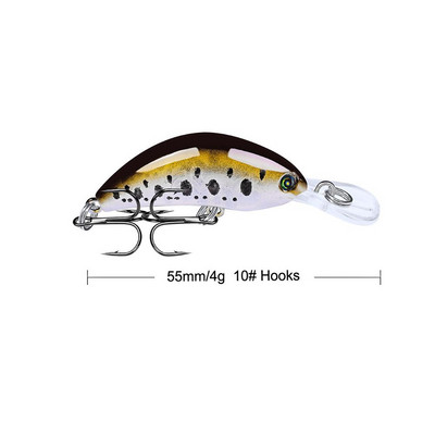 1 tk Kvaliteetne Crankbait Püügilant 55mm 4g Topwater Kunstlik Jaapan Hard Bait Minnow Swimbait Forell Bass Carp Fishing