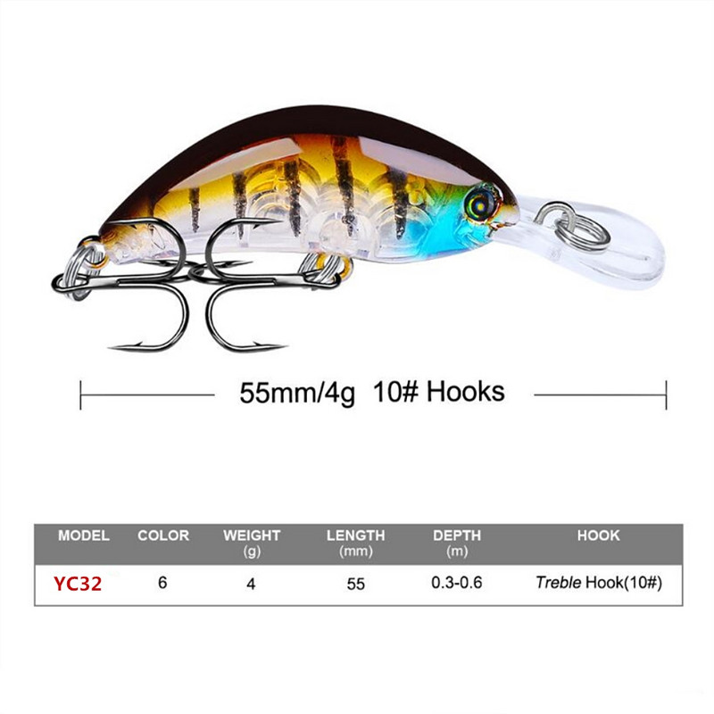 1 tk Kvaliteetne Crankbait Püügilant 55mm 4g Topwater Kunstlik Jaapan Hard Bait Minnow Swimbait Forell Bass Carp Fishing