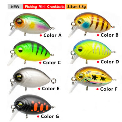 Novi Peche japanski dizajn tvrdi mamac za ribolov 35 mm 3,8 g mini vobleri Crank Bait za štuku Plutajući Crankbait Pesca