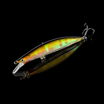 KVLURE FISH 1PCS Риболовна примамка Minnow 112mm 13.5g 3D очи Светеща стръв Плаваща водна стръв Бас риболовни принадлежности