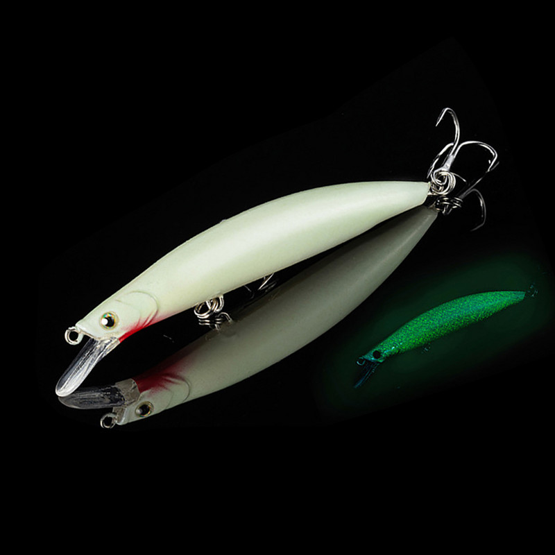 KVLURE FISH 1BUC Nalucă de pescuit Minnow 112mm 13.5g Ochi 3D Momeală luminoasă Momeală de apă plutitoare Bass Aparatură de pescuit
