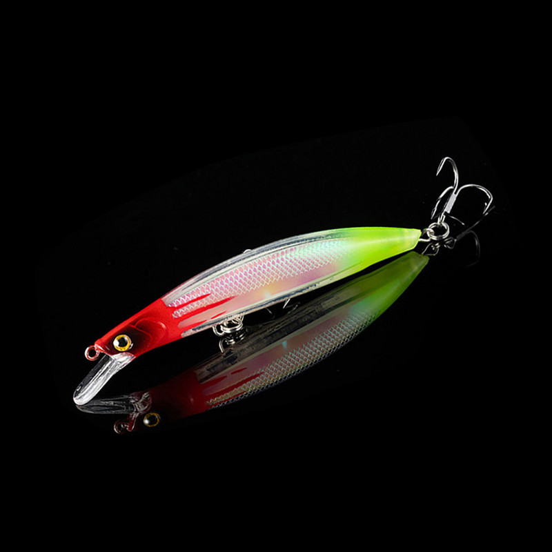 KVLURE FISH 1BUC Nalucă de pescuit Minnow 112mm 13.5g Ochi 3D Momeală luminoasă Momeală de apă plutitoare Bass Aparatură de pescuit