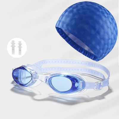 3in1 veekindel meeste naiste ujumisbasseini kaitseprillide komplekt veespordi prillid kõrvatroppidega PU kattega kangas ujumismütsid Mütsitarvikud