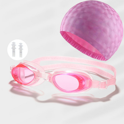 3in1 veekindel meeste naiste ujumisbasseini kaitseprillide komplekt veespordi prillid kõrvatroppidega PU kattega kangas ujumismütsid Mütsitarvikud