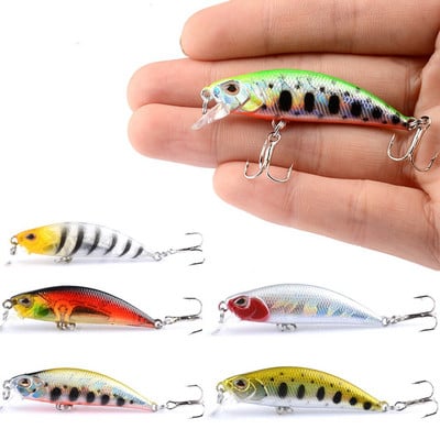 1Gb Minnow makšķerēšanas māneklis 4,9g 6cm vobleris lēni grimst mākslīgā plastmasas cietā ēsma Crankbait bass līdakai Pesca makšķerēšanas piederumi