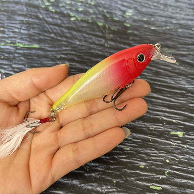 Uppuvad Minnow kalapüügi landid 90 mm 13g Crankbait Swimbait Wobbler kunstlikud kõvad söödad magevee merevee 3D Pesca Tackle jaoks