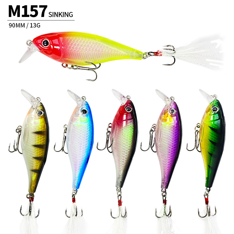 Uppuvad Minnow kalapüügi landid 90 mm 13g Crankbait Swimbait Wobbler kunstlikud kõvad söödad magevee merevee 3D Pesca Tackle jaoks